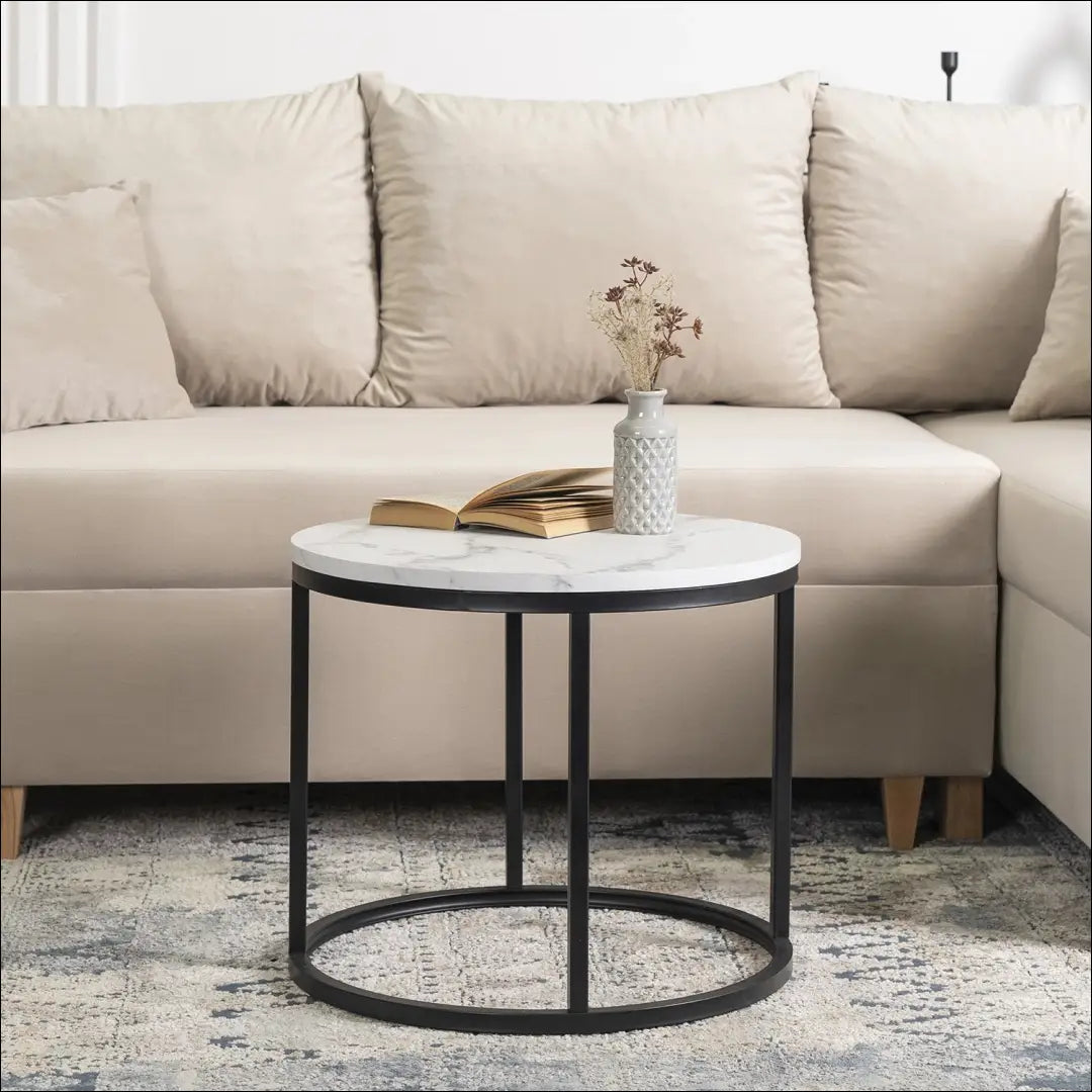 Staliukas apvalus iš MDF juodos spalvos / baltos TE226 - €55 Save 15% 50-100, __label:Pristatymas 5-14 d.d., elite,