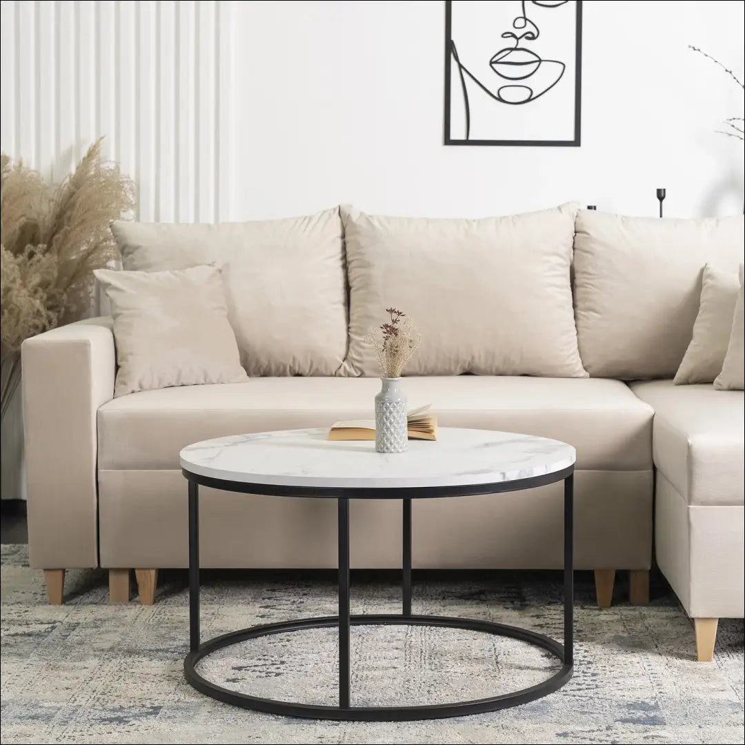 Staliukas apvalus iš MDF juodos spalvos / baltos TE227 - €55 Save 15% 50-100, __label:Pristatymas 5-14 d.d., elite,