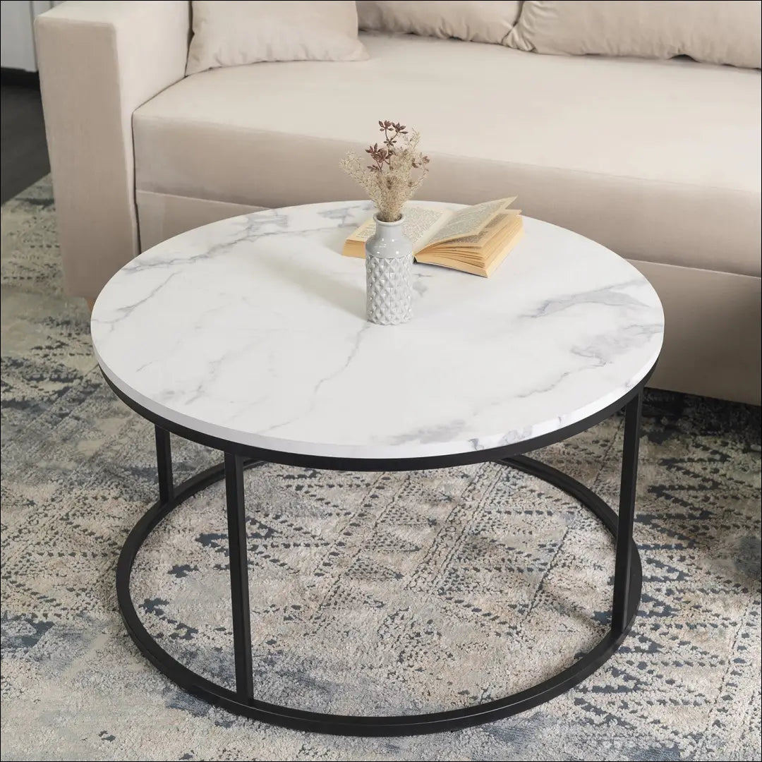 Staliukas apvalus iš MDF juodos spalvos / baltos TE227 - €55 Save 15% 50-100, __label:Pristatymas 5-14 d.d., elite,