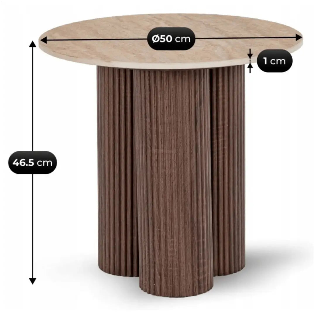 Staliukas apvalus su keraminiu stalviršiu riešuto spalvos 50 cm TE1252 - €168 Save 15% 100-200, __label:Pristatymas