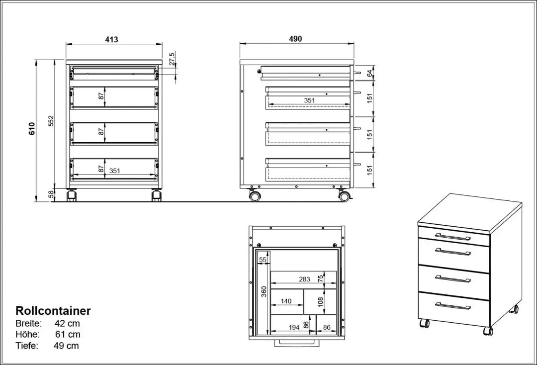 Staliukas su ratukais GI960 - €135 Save 50% 100-200, __label:Pristatymas 1-2 d.d., biuro-baldai, biuro-lentynos,
