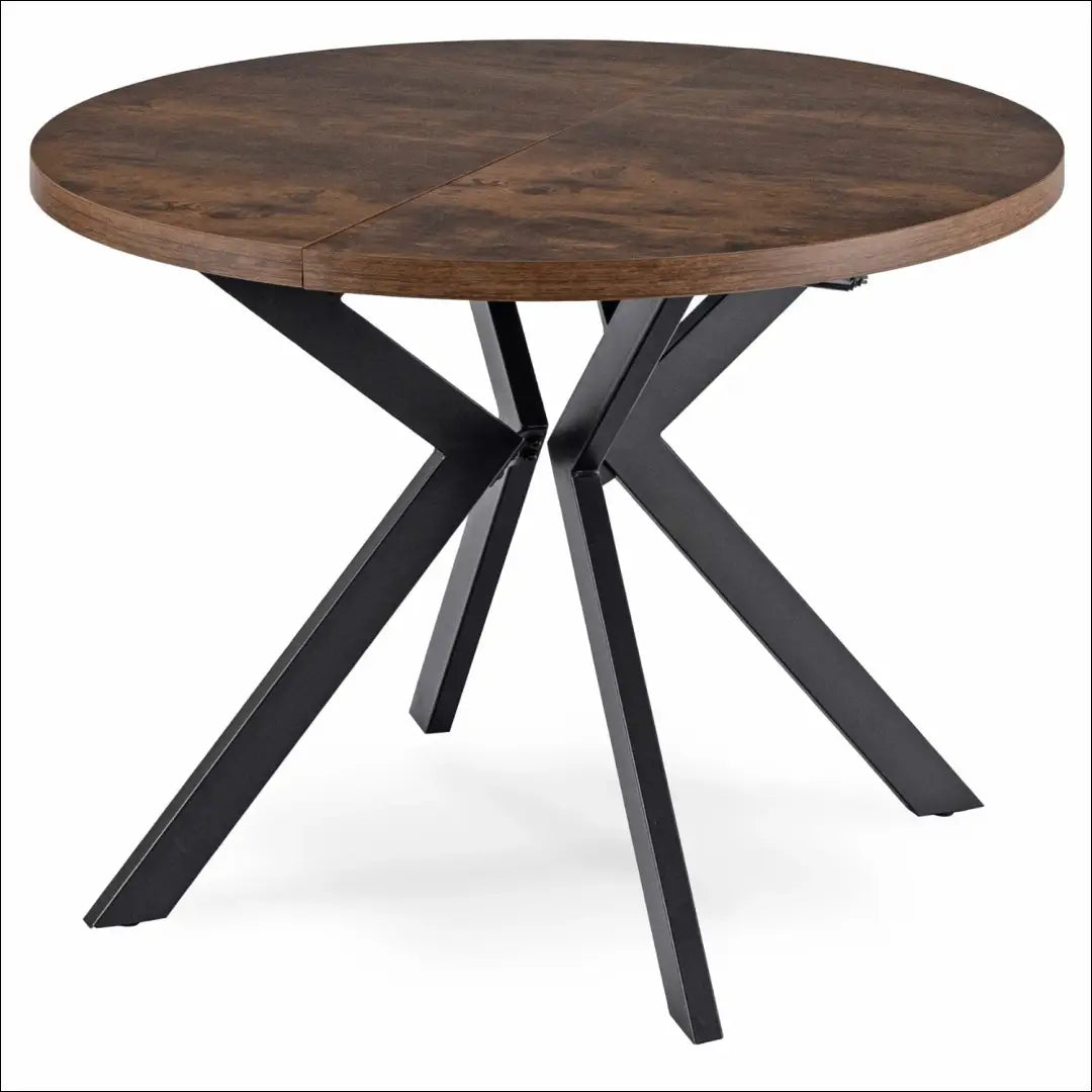 Stalo 100–250 cm kaimiško ąžuolo/juodos spalvos ir 4 rudų kėdžių komplektas TE2436 - €532.09 Save 15%