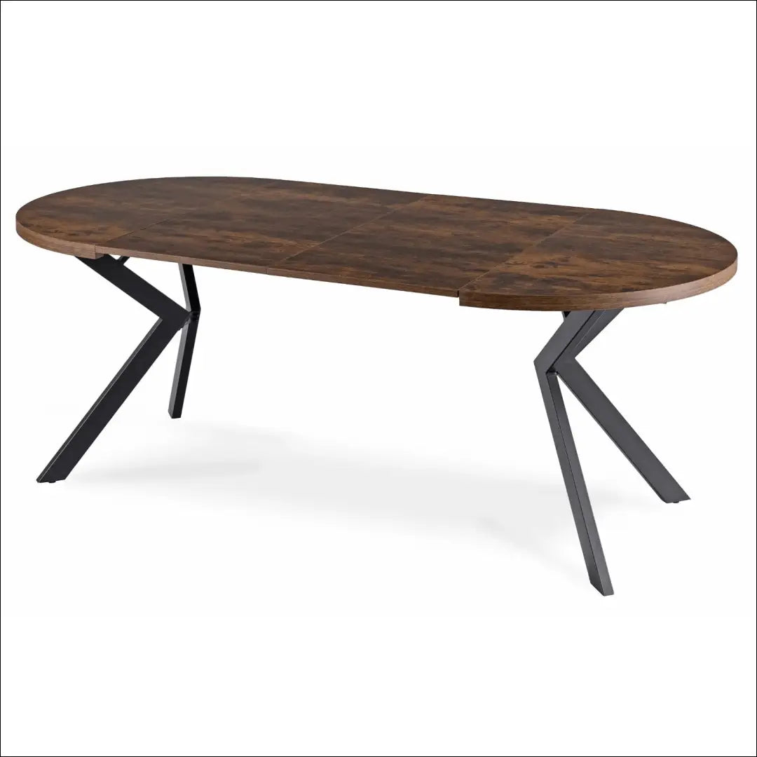 Stalo 100–250 cm kaimiško ąžuolo/juodos spalvos ir 4 rudų kėdžių komplektas TE2436 - €532.09 Save 15%