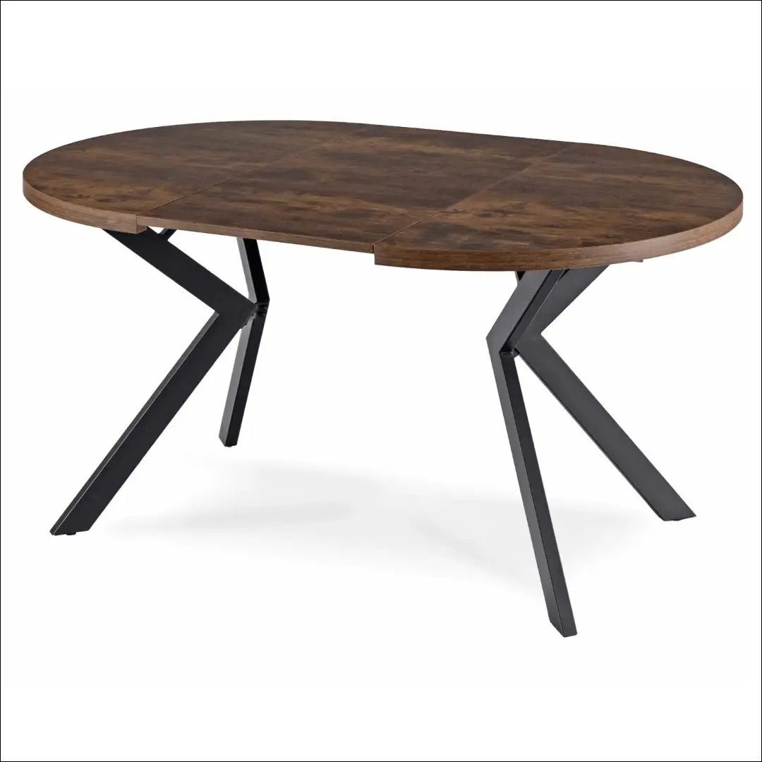 Stalo 100–250 cm kaimiško ąžuolo/juodos spalvos ir 4 rudų kėdžių komplektas TE2436 - €532.09 Save 15%