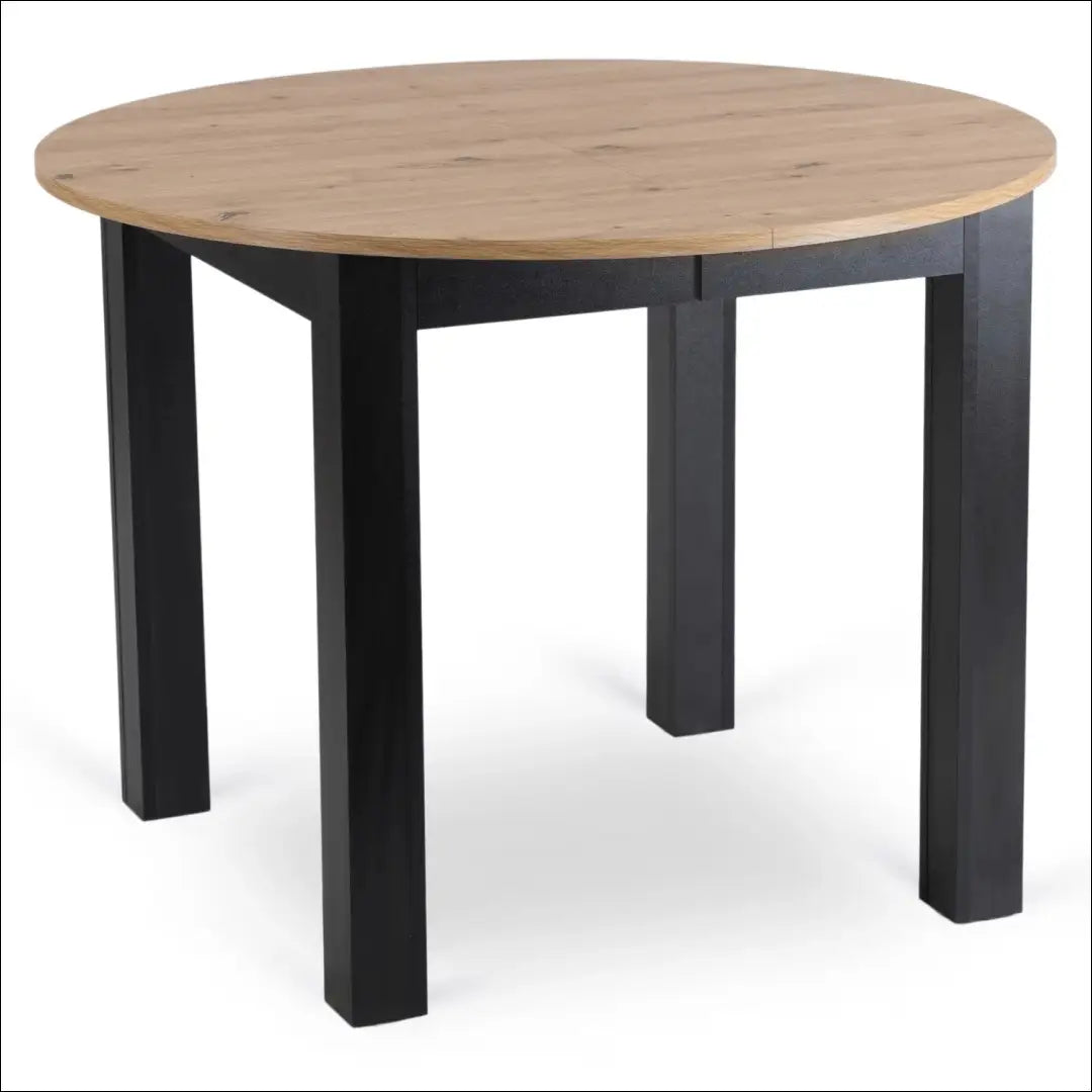 Stalo 102–142 cm ąžuolo/juodo ir 4 PERU juodų kėdžių komplektas TE2413 - €292.49 Save 15% __label:Pristatymas 5-14