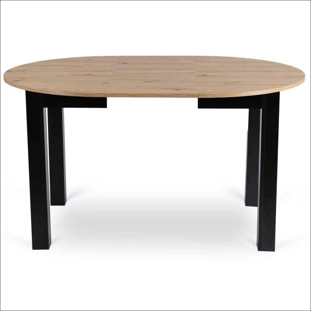 Stalo 102–142 cm ąžuolo/juodos spalvos ir 6 juodų kėdžių komplektas TE2416 - €356 Save 15% __label:Pristatymas 5-14