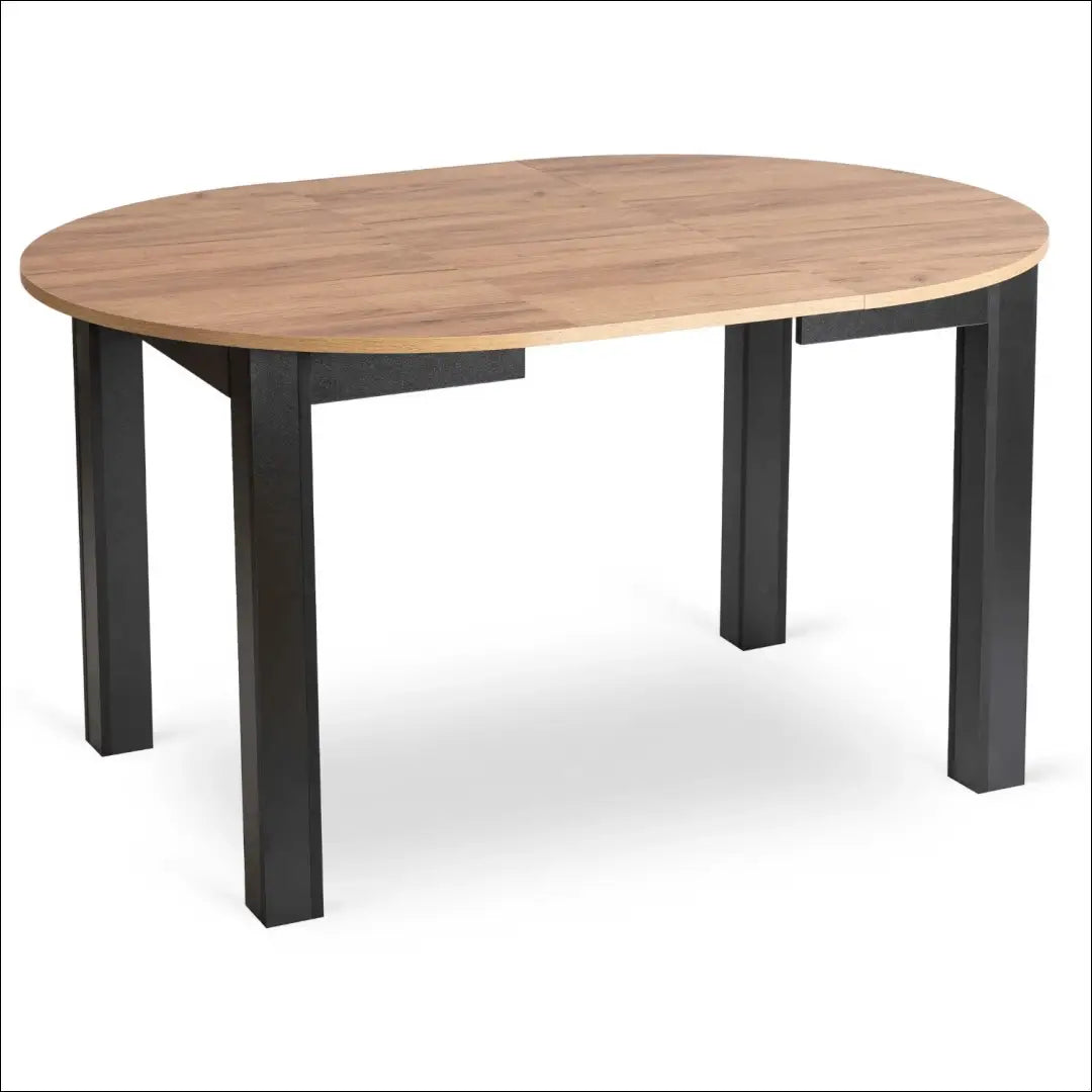 Stalo 102–142 cm ąžuolo spalvos/juodo atspalvio ir 4 kėdžių pilkų komplektas TE2420 - €325 Save 15% __label:Pristatymas