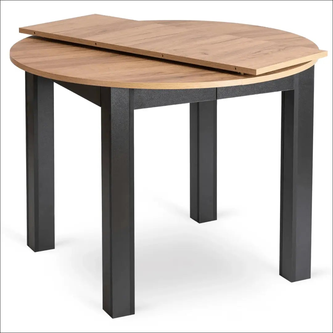 Stalo 102–142 cm ąžuolo spalvos/juodos spalvos ir 6 pilkų kėdžių komplektas TE2421 - €403.23 Save 15%