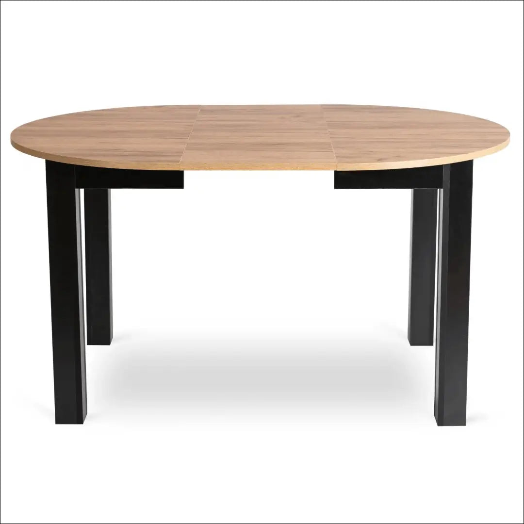 Stalo 102–142 cm ąžuolo spalvos/juodos spalvos ir 6 smėlio kėdžių komplektas TE2424 - €355.78 Save 15%