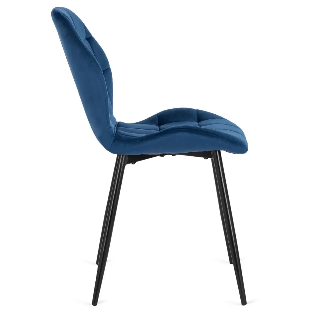 Stalo 120–160 cm juodo/balto blizgio ir 4 tamsiai mėlynų kėdžių komplektas TE2438 - €526 Save 15% __label:Pristatymas