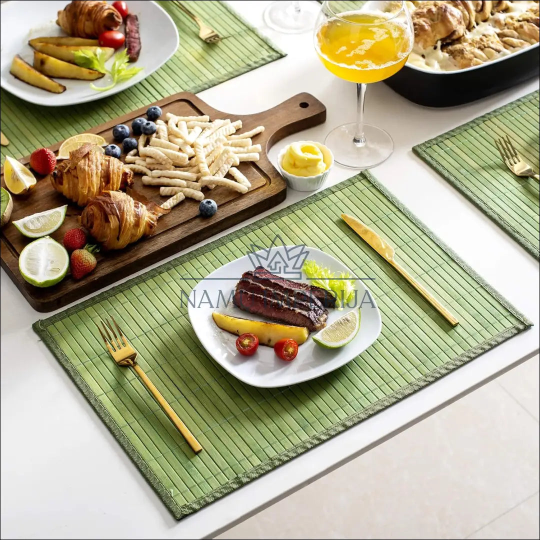 Stalo padėkliukų komplektas (6vnt) DI8815 - €21 Save 50% __label:Pristatymas 1-2 d.d., color-zalia, material-bambukas,