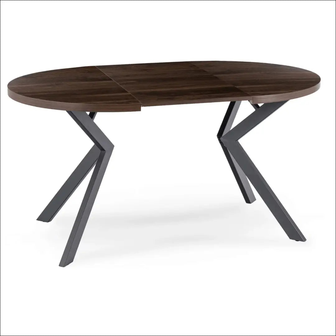Stalų komplektas 100–250 cm riešuto spalvos/juodas ir 4 juodos kėdės TE2435 - €469 Save 15% __label:Pristatymas 5-14