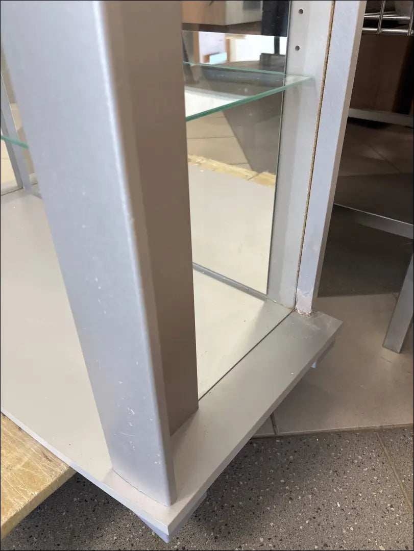 Stiklinė pastatoma lentyna SI1837 - €50 Save 85% 50-100, __label:Pristatymas 1-2 d.d., color-pilka, color-sidabrine,