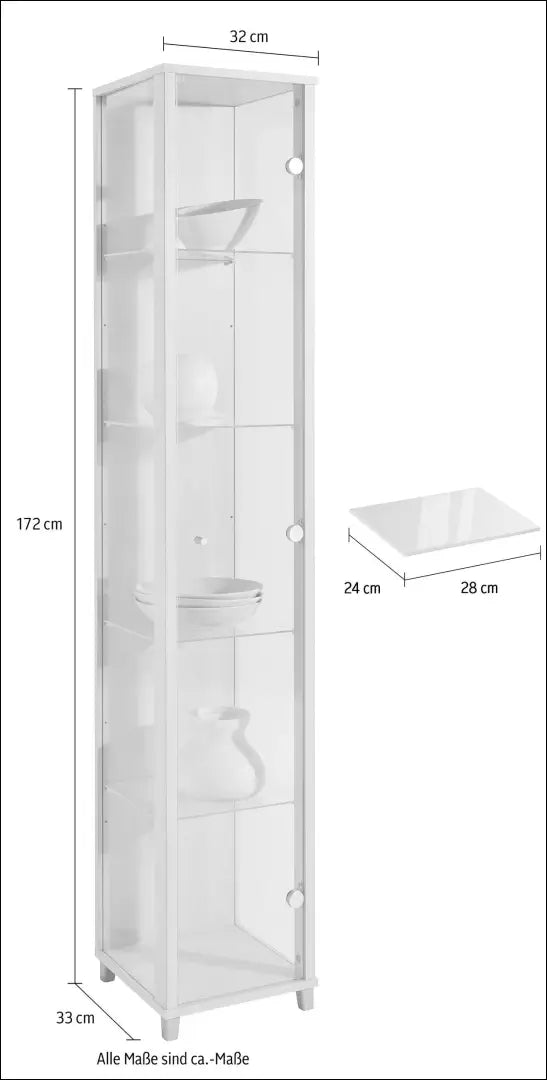 Stiklinė vitrina SI2320 - €120 Save 50% 100-200, __label:Pristatymas 1-2 d.d., color-balta, indaujos, komodos €100