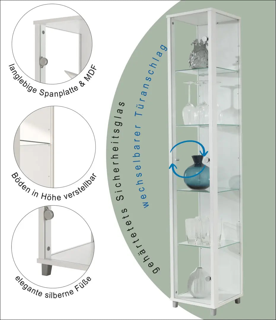 Stiklinė vitrina SI2320 - €120 Save 50% 100-200, __label:Pristatymas 1-2 d.d., color-balta, indaujos, komodos €100