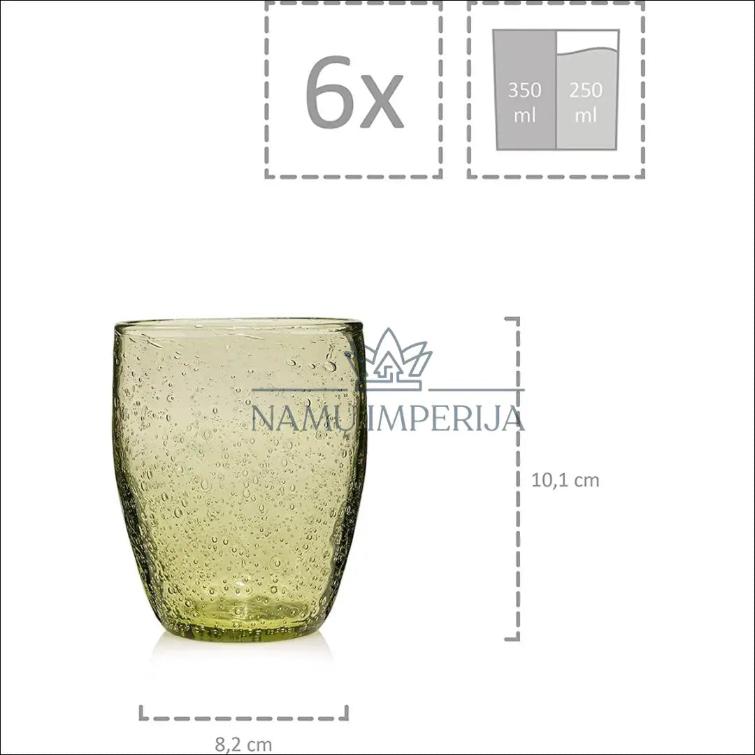 Stiklinių komplektas (6vnt) DI8821 - €25 Save 50% 25-50, __label:Pristatymas 1-2 d.d., color-zalia, indai, interjeras