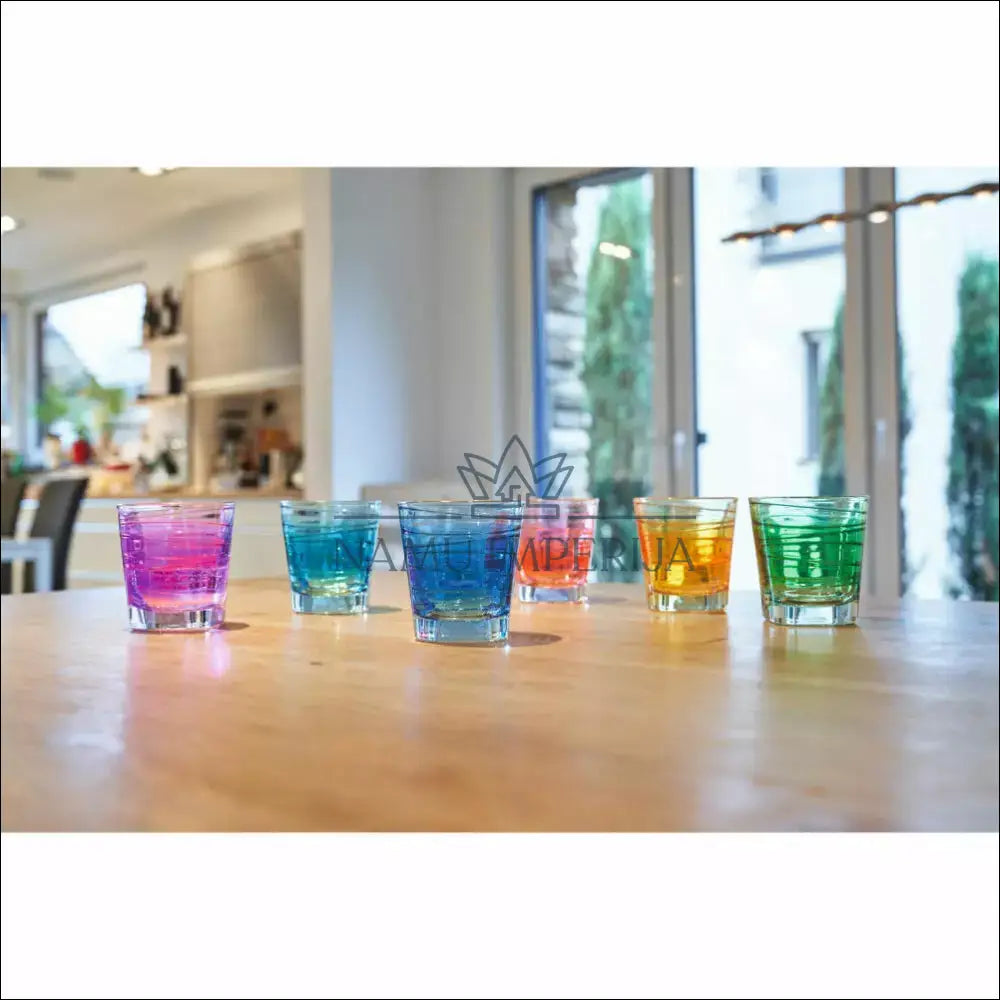 Stiklinių komplektas (6vnt) DI8822 - €27 Save 50% 25-50, __label:Pristatymas 1-2 d.d., color-oranzine, color-violetine,