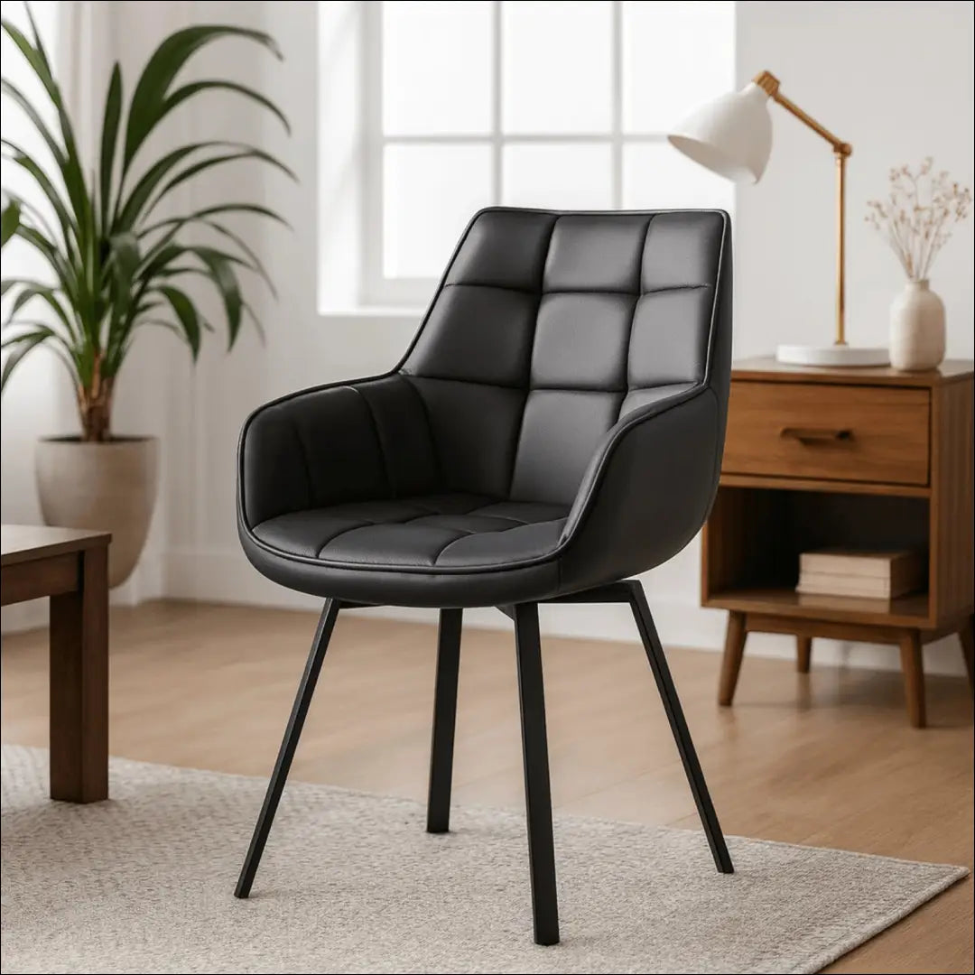 Sukama kėdė iš eko odos juodos spalvos TE102 - €93 Save 15% 50-100, __label:Pristatymas 5-14 d.d., elite, Krzesła,