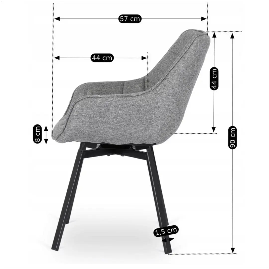Sukama kėdė su audiniu pilkos spalvos TE547 - €96 Save 15% 50-100, __label:Pristatymas 5-14 d.d., elite, Krzesła,