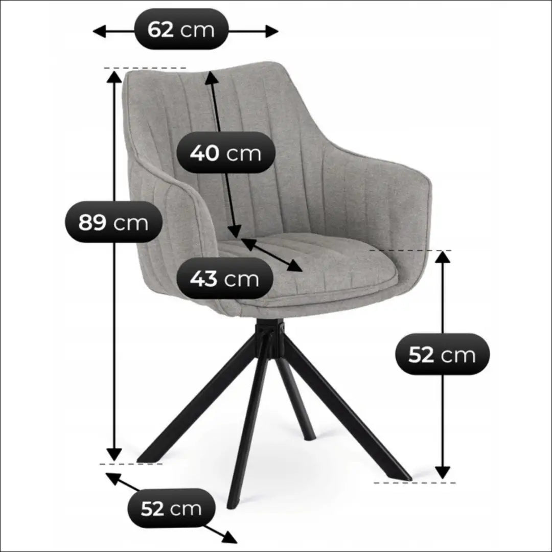 Sukama kėdė su audiniu pilkos spalvos TE807 - €105 Save 15% 100-200, __label:Pristatymas 5-14 d.d., elite, Krzesła,
