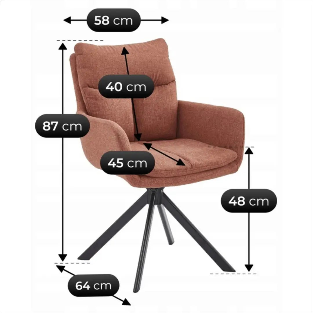 Sukama kėdė su audiniu rusvos spalvos TE836 - €100 Save 15% 100-200, __label:Pristatymas 5-14 d.d., elite, Krzesła,