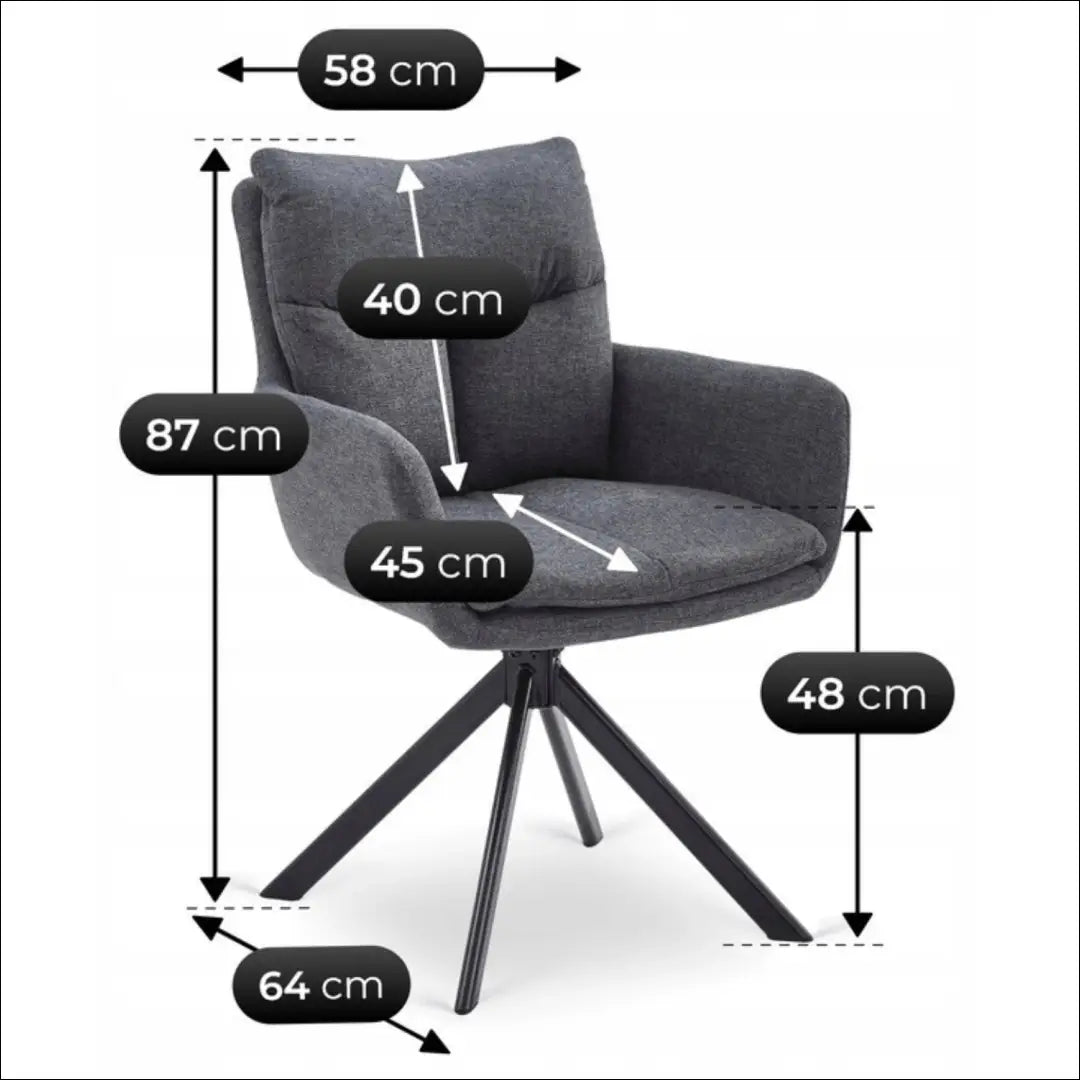 Sukama kėdė su audiniu TE835 - €97 Save 15% 50-100, __label:Pristatymas 5-14 d.d., elite, Krzesła, spalva-ciemnoszary