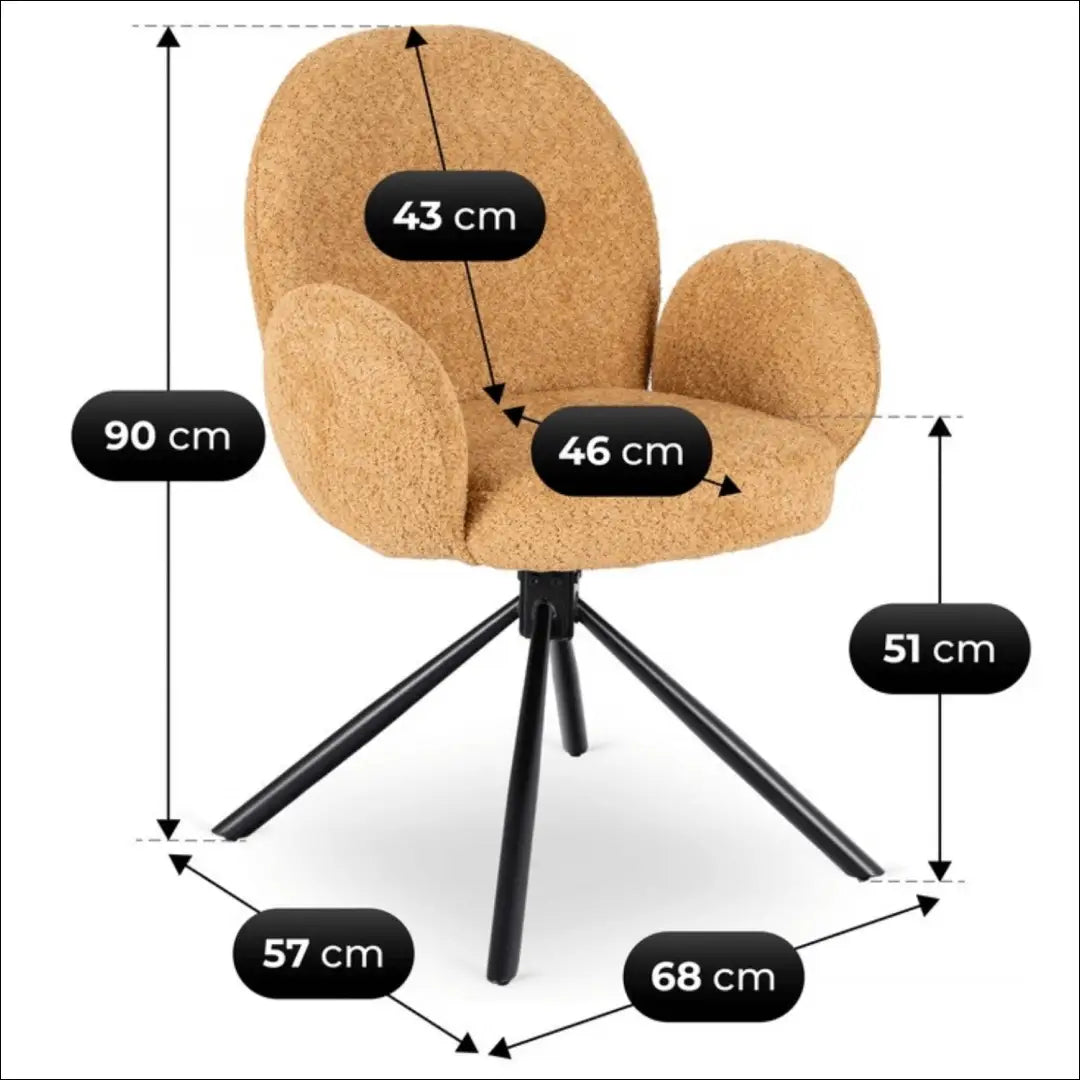 Sukama kėdė su buklė audinio audiniu garstyčių spalvos TE1060 - €104 Save 15% 100-200, __label:Pristatymas 5-14 d.d.,
