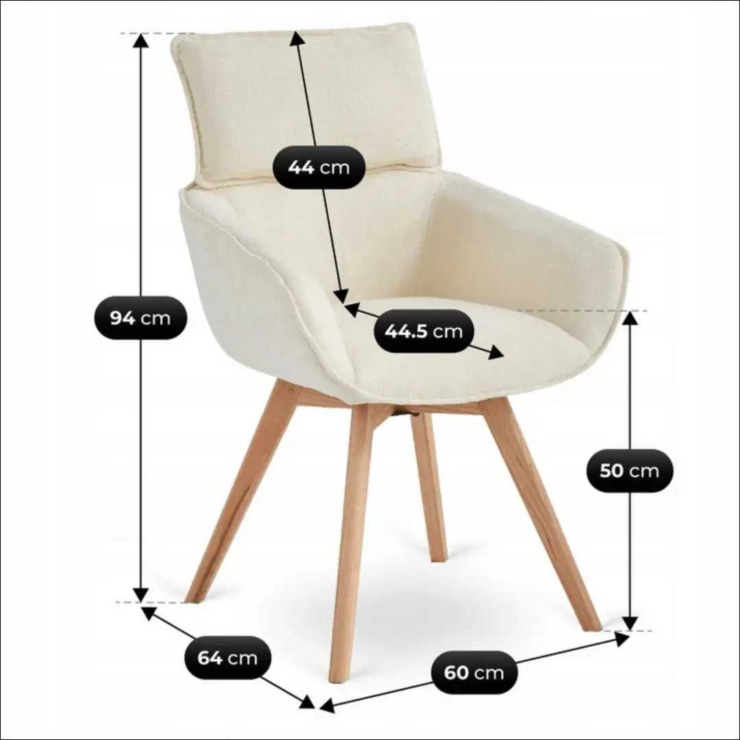 Sukama kėdė su buklė audinio audiniu kreminės spalvos TE1147 - €126 Save 15% 100-200, __label:Pristatymas 5-14 d.d.,