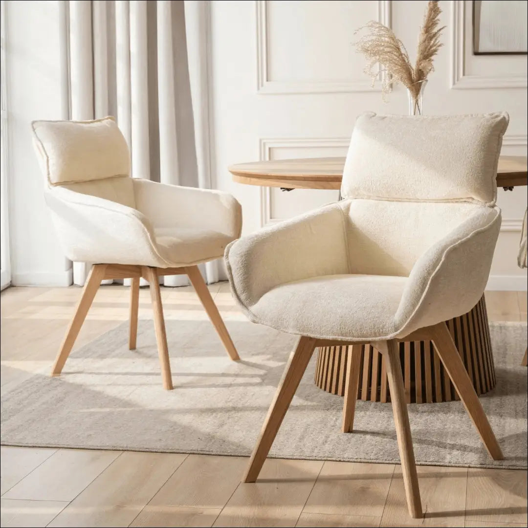 Sukama kėdė su buklė audinio audiniu kreminės spalvos TE1147 - €126 Save 15% 100-200, __label:Pristatymas 5-14 d.d.,