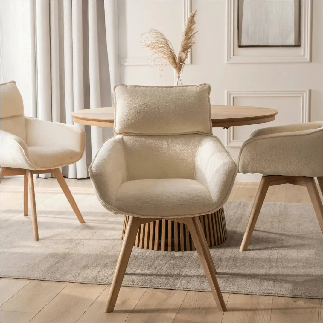 Sukama kėdė su buklė audinio audiniu kreminės spalvos TE1147 - €126 Save 15% 100-200, __label:Pristatymas 5-14 d.d.,