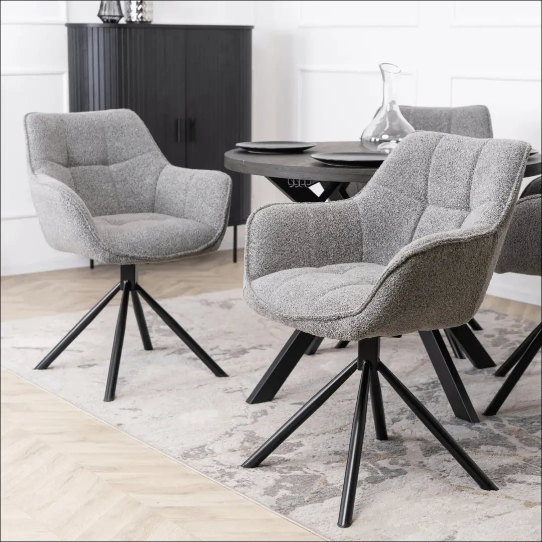 Sukama kėdė su buklė audinio audiniu pilkos spalvos TE336 - €112 Save 15% 100-200, __label:Pristatymas 5-14 d.d.,