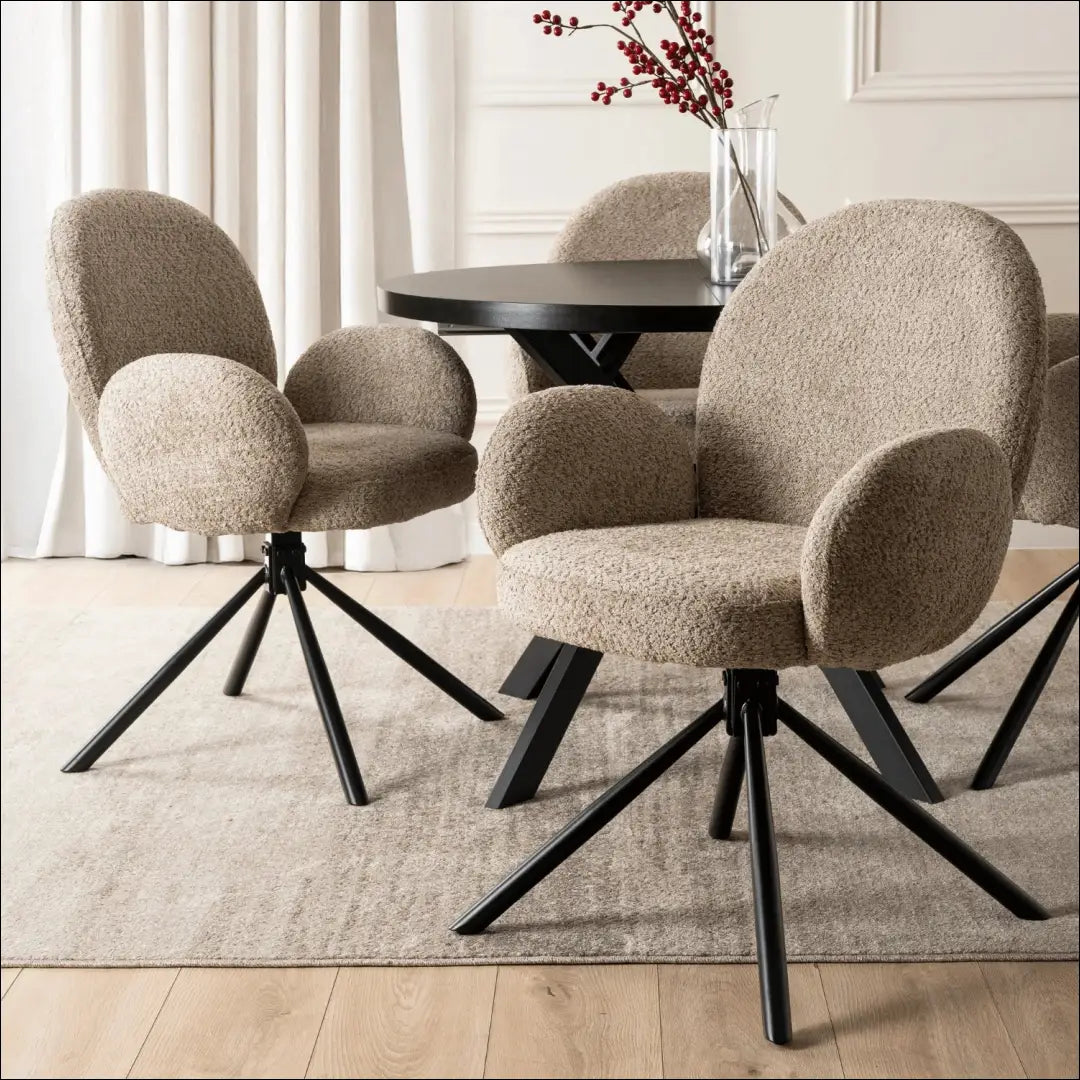 Sukama kėdė su buklė audinio audiniu rudos spalvos TE1059 - €100 Save 15% 100-200, __label:Pristatymas 5-14 d.d.,