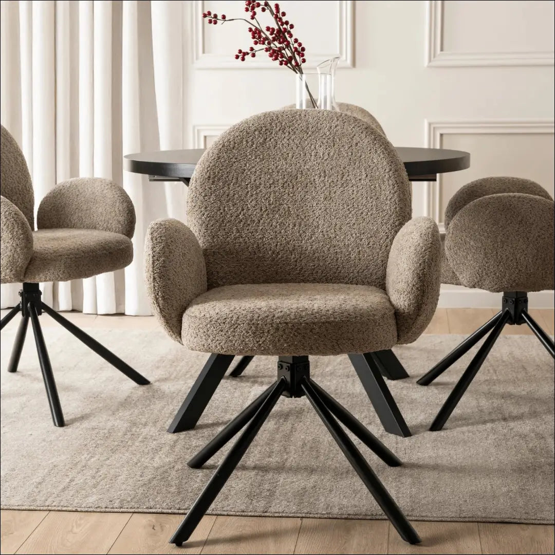 Sukama kėdė su buklė audinio audiniu rudos spalvos TE1059 - €100 Save 15% 100-200, __label:Pristatymas 5-14 d.d.,