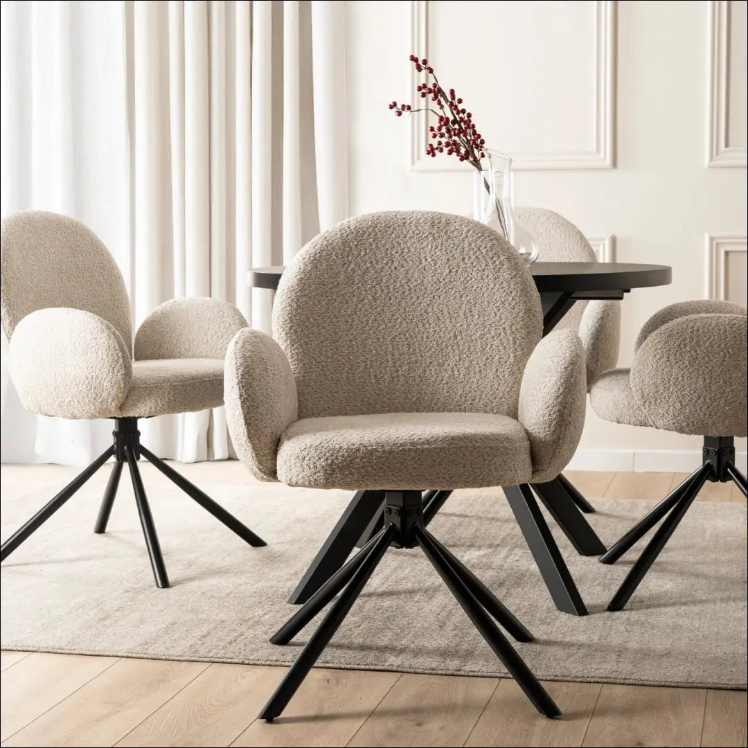 Sukama kėdė su buklė audinio audiniu smėlio spalvos TE1058 - €104 Save 15% 100-200, __label:Pristatymas 5-14 d.d.,