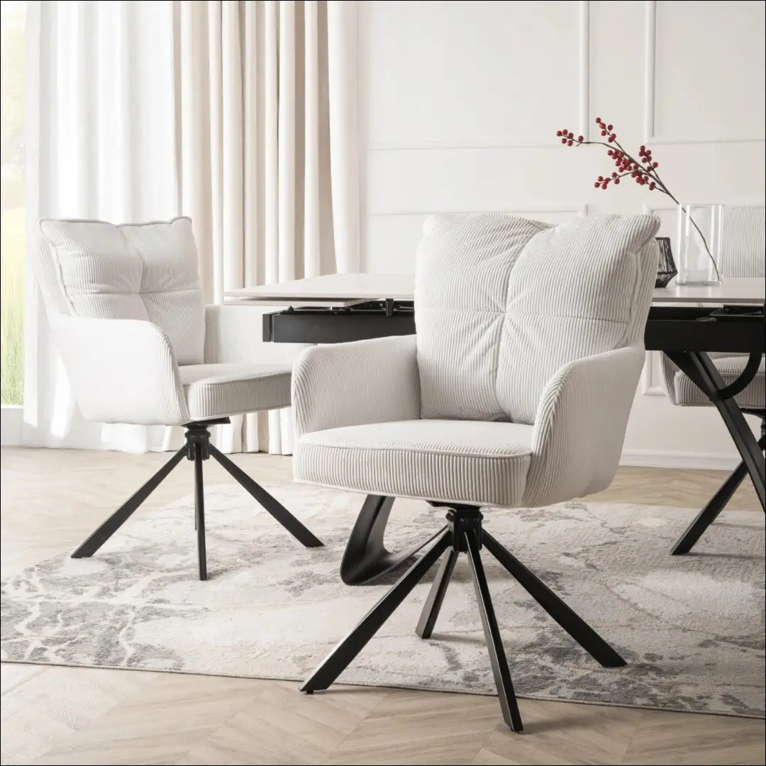 Sukama kėdė su korduro audiniu kreminės spalvos TE877 - €91 Save 15% 50-100, __label:Pristatymas 5-14 d.d., elite,