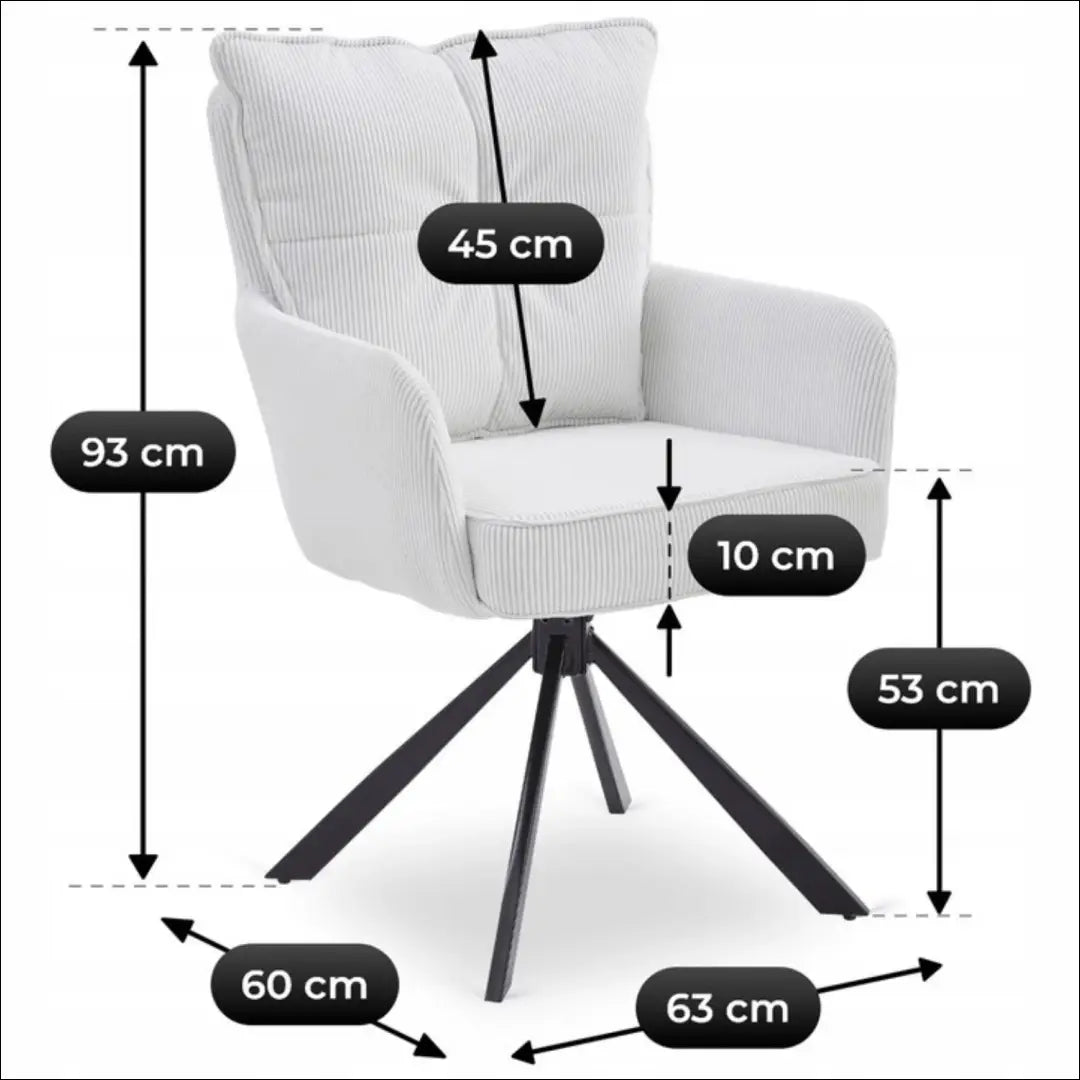 Sukama kėdė su korduro audiniu kreminės spalvos TE877 - €91 Save 15% 50-100, __label:Pristatymas 5-14 d.d., elite,