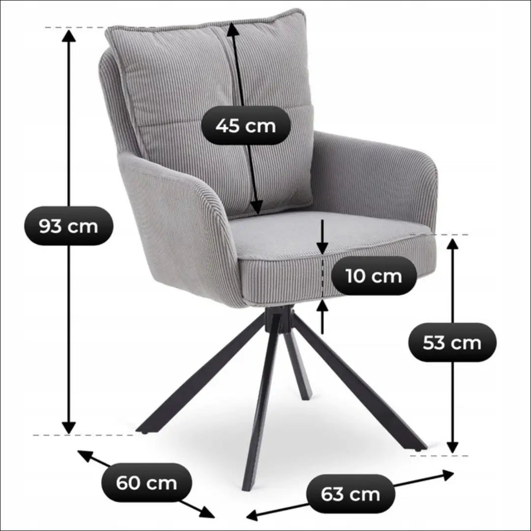 Sukama kėdė su korduro audiniu pilkos spalvos TE880 - €121 Save 15% 100-200, __label:Pristatymas 5-14 d.d., elite,