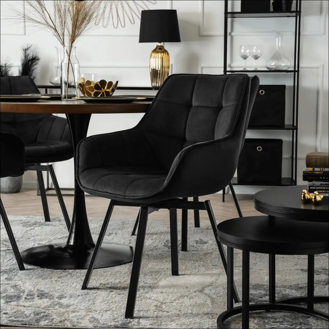 Sukama kėdė su veliūro audiniu juodos spalvos TE101 - €96 Save 15% 50-100, __label:Pristatymas 5-14 d.d., elite,