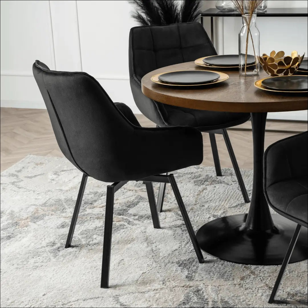 Sukama kėdė su veliūro audiniu juodos spalvos TE101 - €96 Save 15% 50-100, __label:Pristatymas 5-14 d.d., elite,