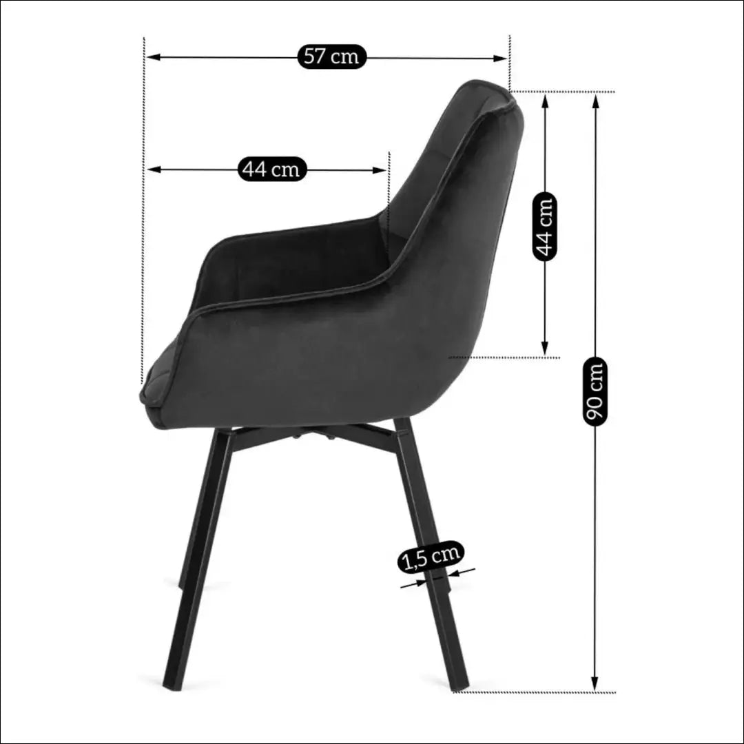 Sukama kėdė su veliūro audiniu juodos spalvos TE101 - €96 Save 15% 50-100, __label:Pristatymas 5-14 d.d., elite,