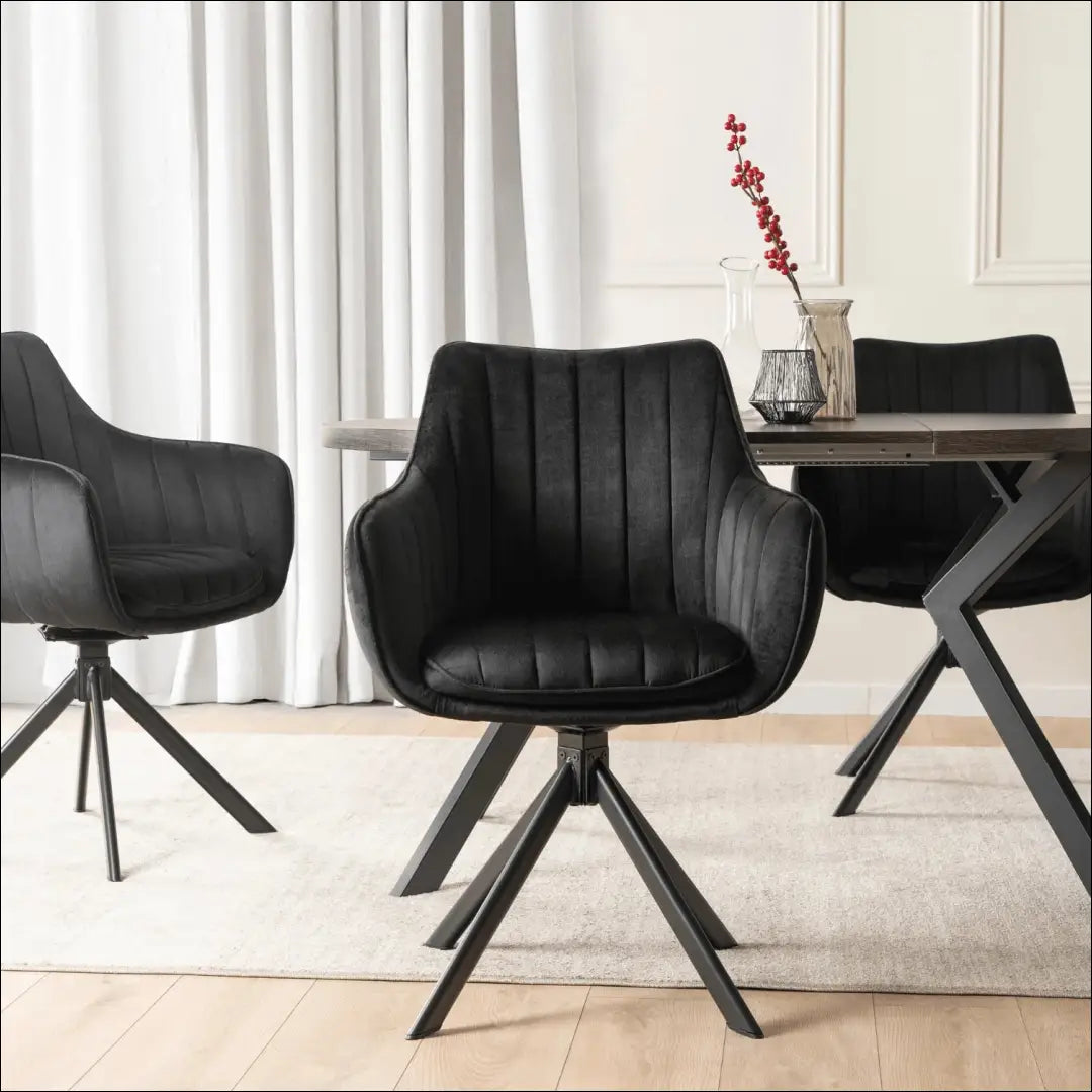 Sukama kėdė su veliūro audiniu juodos spalvos TE922 - €105 Save 15% 100-200, __label:Pristatymas 5-14 d.d., elite,