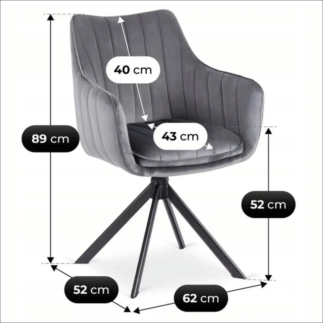 Sukama kėdė su veliūro audiniu pilkos spalvos TE981 - €105 Save 15% 100-200, __label:Pristatymas 5-14 d.d., elite,