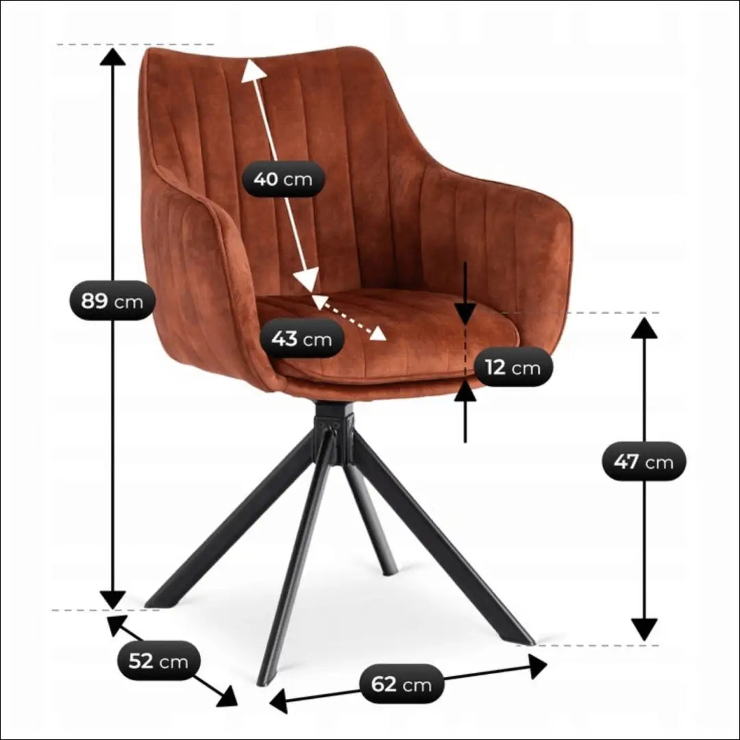 Sukama kėdė su veliūro audiniu rusvos spalvos TE1002 - €105 Save 15% 100-200, __label:Pristatymas 5-14 d.d., elite,