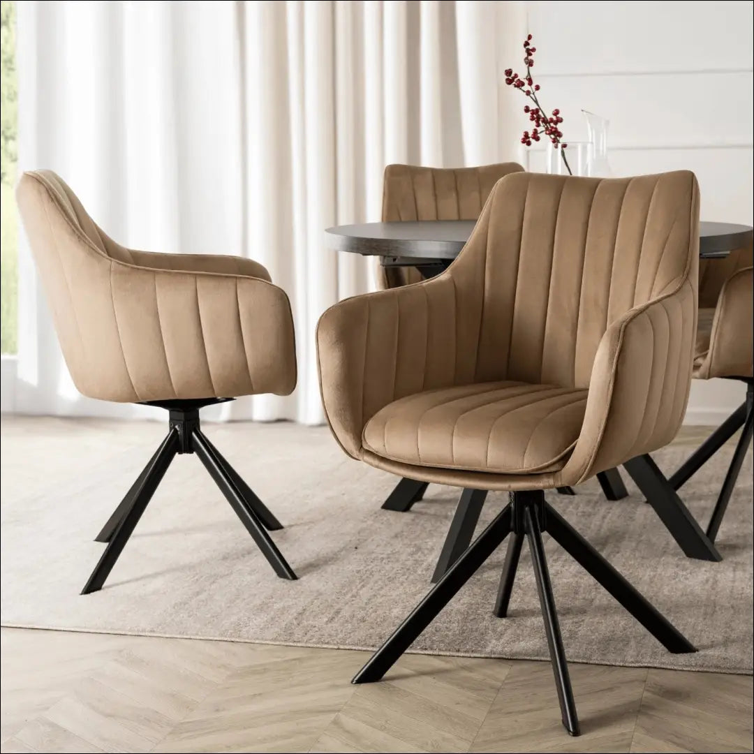 Sukama kėdė su veliūro audiniu smėlio spalvos TE1022 - €105 Save 15% 100-200, __label:Pristatymas 5-14 d.d., elite,
