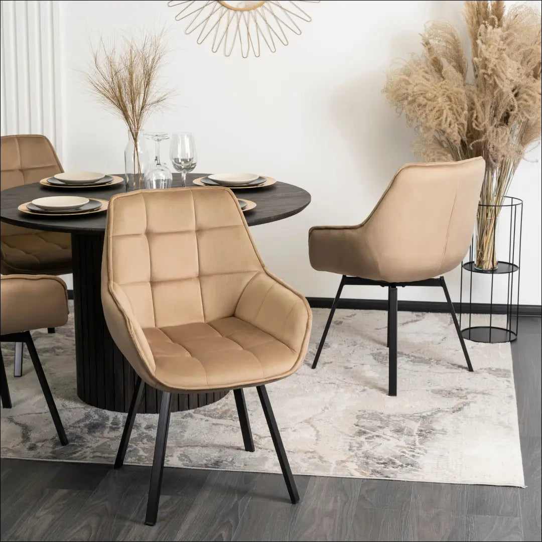 Sukama kėdė su veliūro audiniu smėlio spalvos TE152 - €96 Save 15% 50-100, __label:Pristatymas 5-14 d.d., elite,