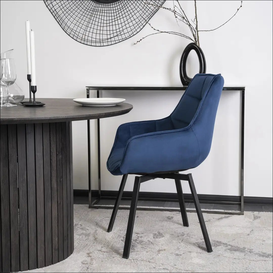 Sukama kėdė su veliūro audiniu tamsiai mėlynos spalvos TE199 - €96 Save 15% 50-100, __label:Pristatymas 5-14 d.d.,