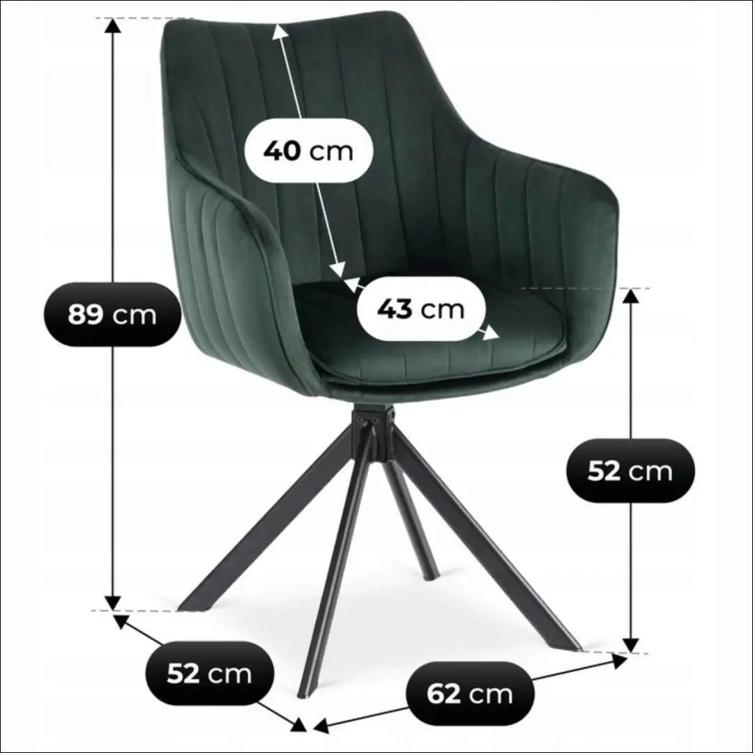 Sukama kėdė su veliūro audiniu žalios spalvos TE974 - €105 Save 15% 100-200, __label:Pristatymas 5-14 d.d., elite,