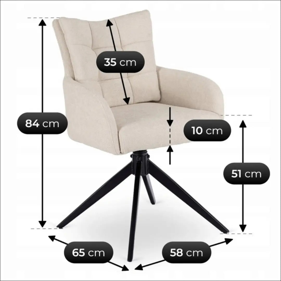 Sukama kėdė svetainei su audiniu kreminės spalvos TE1134 - €118 Save 15% 100-200, __label:Pristatymas 5-14 d.d., elite,