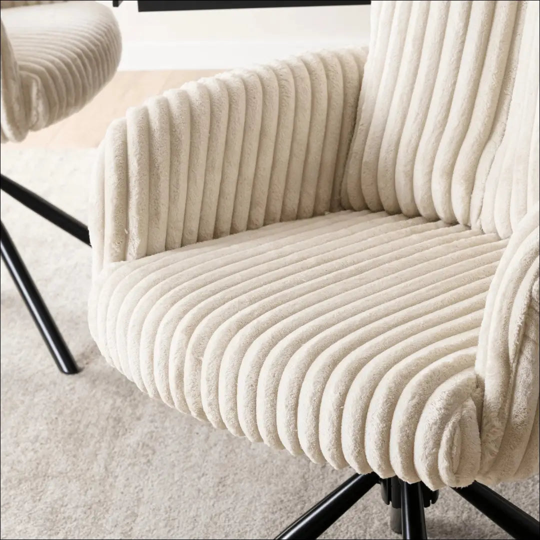 Sukama kėdė svetainei su korduro audiniu kreminės spalvos TE1132 - €113 Save 15% 100-200, __label:Pristatymas 5-14