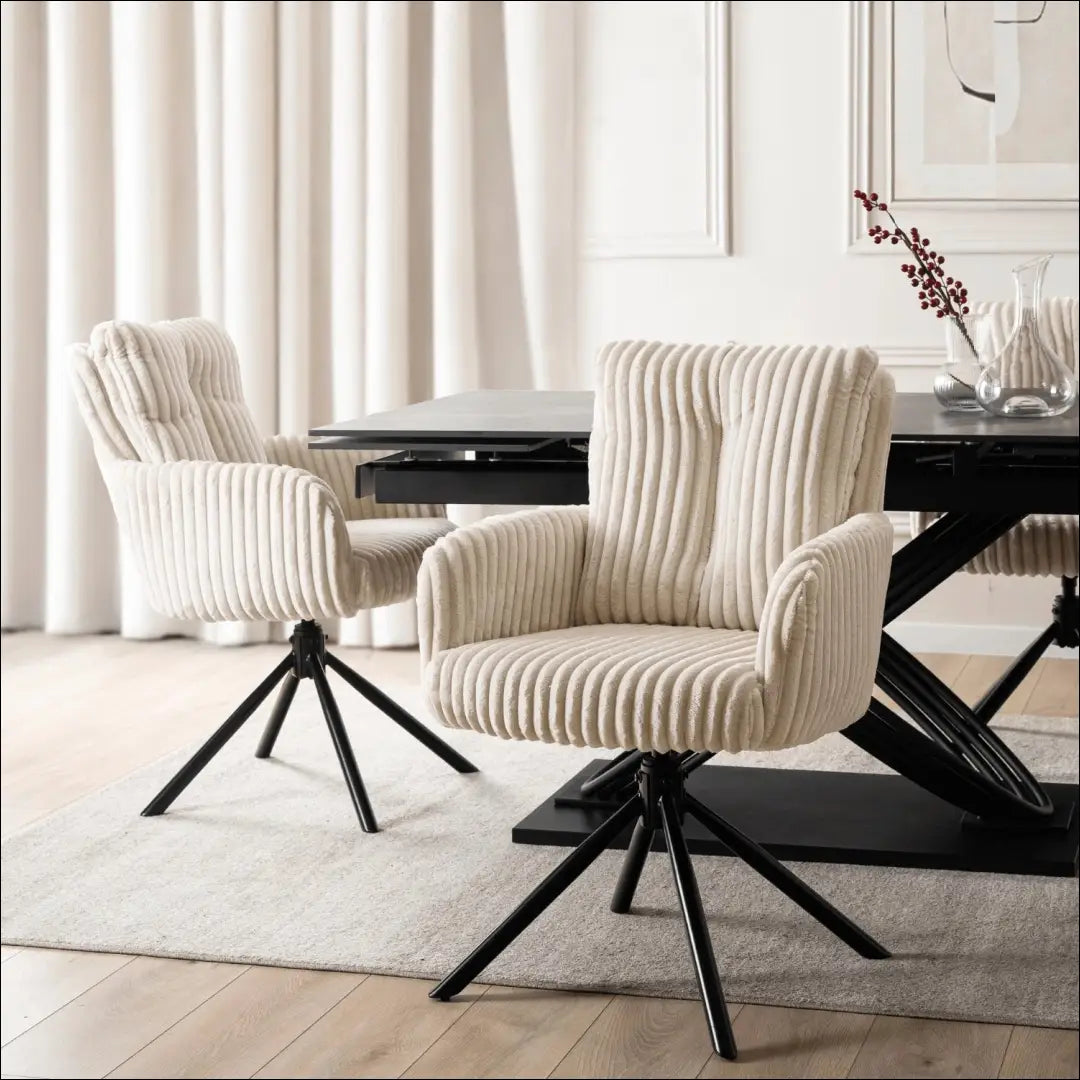 Sukama kėdė svetainei su korduro audiniu kreminės spalvos TE1132 - €113 Save 15% 100-200, __label:Pristatymas 5-14